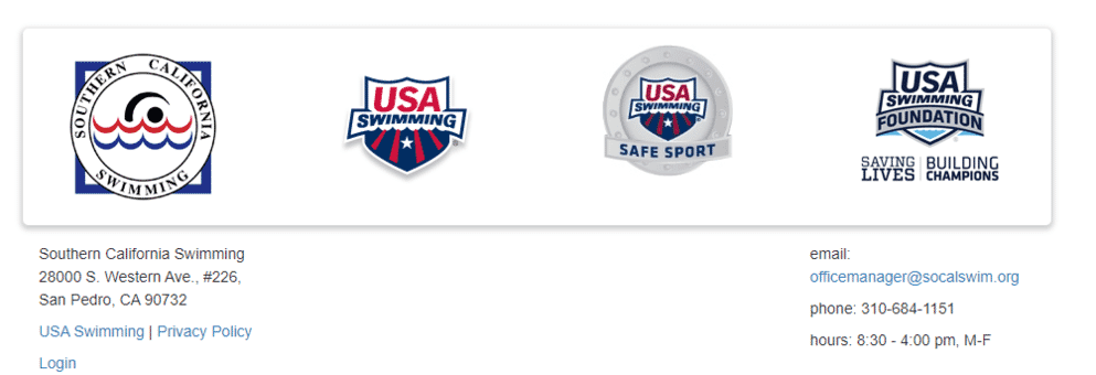 Existing SoCal swimming logos