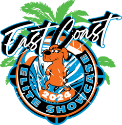 ISCA swim meet logo for the East Coast Elite Showcase championship meet for age group swimmers in 2024
